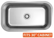 UBuilder U389 30" Large Single Bowl Undermount Sink