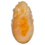 Agate Foo Dog Hand Held Statue Charm