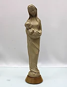 10" Wood Carved Madonna & Child
