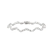 3.00 carats Round Brilliant cut Diamond Wave Tennis Bracelet in White Gold