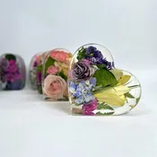 Resin Heart Floral Keepsake