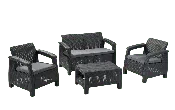 Corfu 4-Piece Patio Seating Set - Graphite