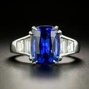 3.71 Carat Ceylon Sapphire and Diamond Ring