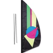 3.5 ft. Recumbent Bike Feather Banner - Neon Prizm