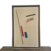 Original Oil on Canvas, "Floating Geometry" by Juan Nicolas Mele - 21.25 x 33.25
