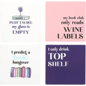 Book Hangover 4" Ceramic Coasters (Set of 4)