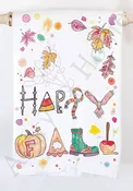 Avery's Home - Happy Fall with Birds & Scarves Kitchen Dish Towel
