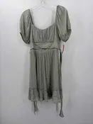 Altar'd State Green Size Medium Belted Open Shoulder Short Sleeve Dress
