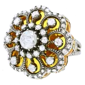 #15957 - "Baroque On Baroque" Diamond and Citrine Ring