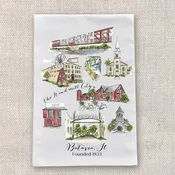 Batavia Tea Towel with Hometown Art
