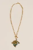 Agate Leaf Short Necklace
