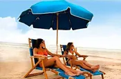 2 Wood Chairs, 1 Umbrella – Weekly Rental – We deliver to you – we do not set up on the beach