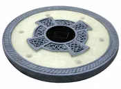Set of 3 Solar Power 6 LED Round Oyster Grey Stepping Stones 33958/3