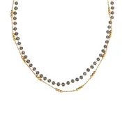 15+ Grey+Beaded 2 Row Necklace