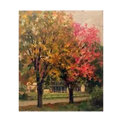 American school landscape painting : <i>Fall landscape</i>, 20th-century.