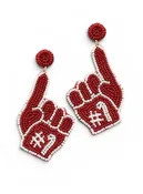 #1 In Game Day Style Seed Bead Earrings - Crimson