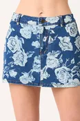Blooming Denim Skort