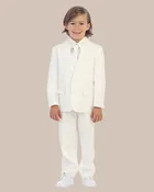 5-Piece Boy’s 2-Button Dress Suit Tuxedo – Ivory