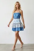 Abstract Colorblock Mini Dress