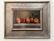 Framed Signed Oil On Board - Peaches In Reflection - Johan De Fre - Purchased For $4500.00