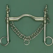 Albacon German Silver Weymouth Wide Port Bit with Chain 5"