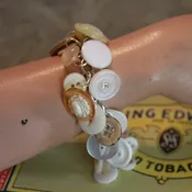 vintage ivory button bracelet