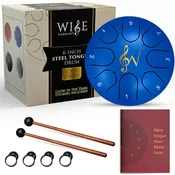 6-Inch 8-Notes Steel Tongue Drum Meditation Rain Drum: Blue