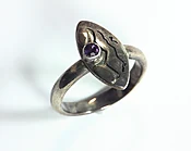 Amethyst Natural Genuine Gemstone Set in Sterling Silver RSS,1087