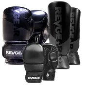 Pinnacle P4 Boxing Gloves, Pinnacle MMA Gloves and Pinnacle Shin Guards - Black/Black Bundle