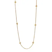 Bead Station Chain Necklace in Gold