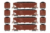 Athearn ATH33078 HO 40ft Offset Coal Hopper, Santa Fe 4-Pack #1
