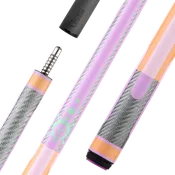 Poison Candy Sugar Pool Cue with Carbon Fiber Shaft - Peach/Lavender - No Wrap