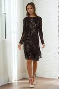 Analetta Dress - Black Fringe