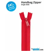 24" wide Handbag Zipper - Atom Red
