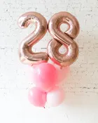 Birthday Foil Number and Latex Balloon Bouquet
