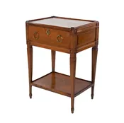 Antique Walnut Side Table With A Single Large Drawer And Shelf, Italian Circa 1780
