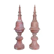17th Century Style French Pair of Terra Cotta Finials – Antique Garden Ornaments