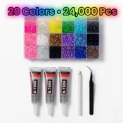 24K Bedazzling Rhinestone Tools Kit - 20 Colors + Glue & Tools