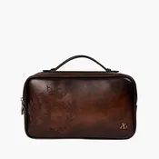 Angelo Galasso Brown Leather Necessaire