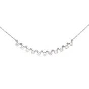 14k White Gold Bezel Set Diamond Station Necklace
