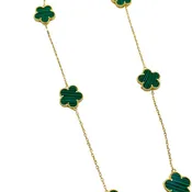 Adeline clover necklace - malachite green