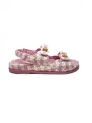 Chanel Size 39 Velcro Logo Charm Tweed Sandals