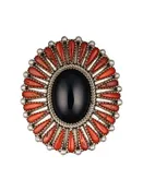Black Onyx & Coral Ring | K. W.