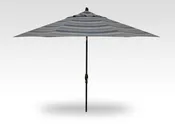 11' Auto Tilt Umbrella, Trusted Coast Stripe Canopy & Black Pole