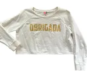 Farm Rio Obrigada (Thanks) cropped sweatshirt