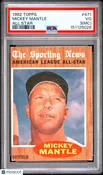 1962 Topps Mickey Mantle All Star MC #471 PSA 3 New York Yankees