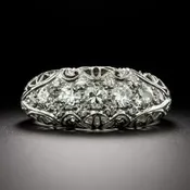 Art Deco Diamond Domed Band Ring