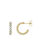 16.5mm Diamond Halo Huggies - White Diamonds 14k Yellow Gold