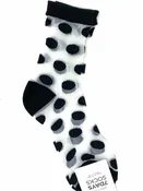 7DAYSSOCKS Women's black/white Cotton/Spandex Sheer Polka Dot Socks