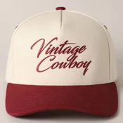 Vintage Cowboy Embroidery Two Tone Baseball Cap